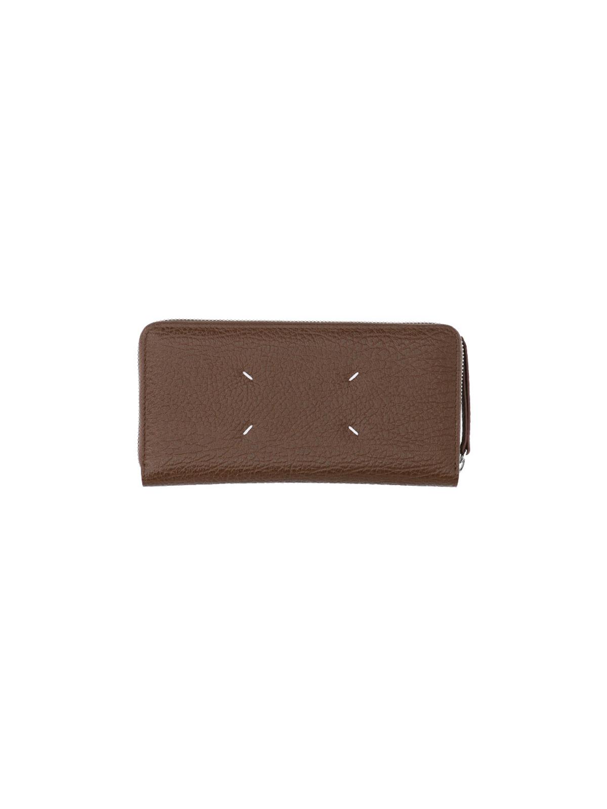 maison margiela wallets brown bovine leather - women