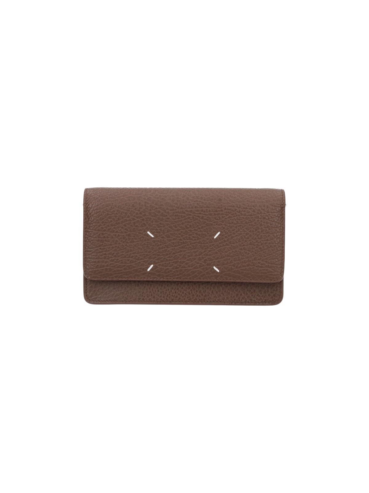 maison margiela wallets brown bovine leather - women