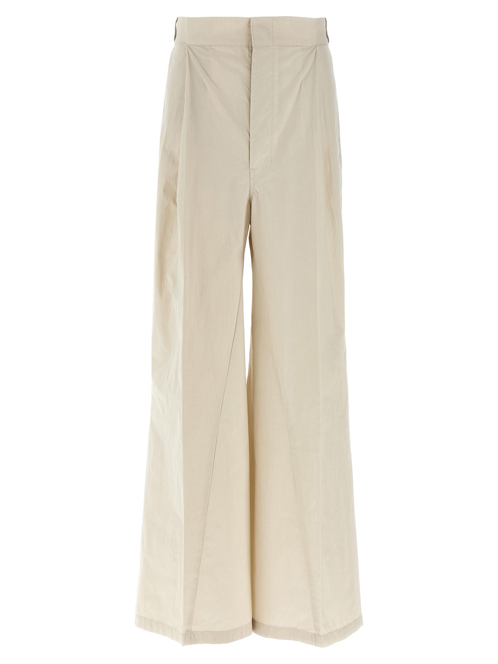 maison margiela wide range of trousers beige cotton polyamide pant - women
