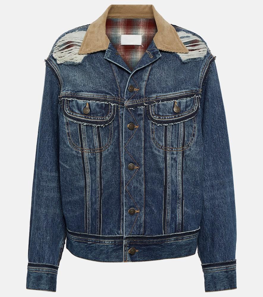 maison margiela x pendleton distressed denim jacket