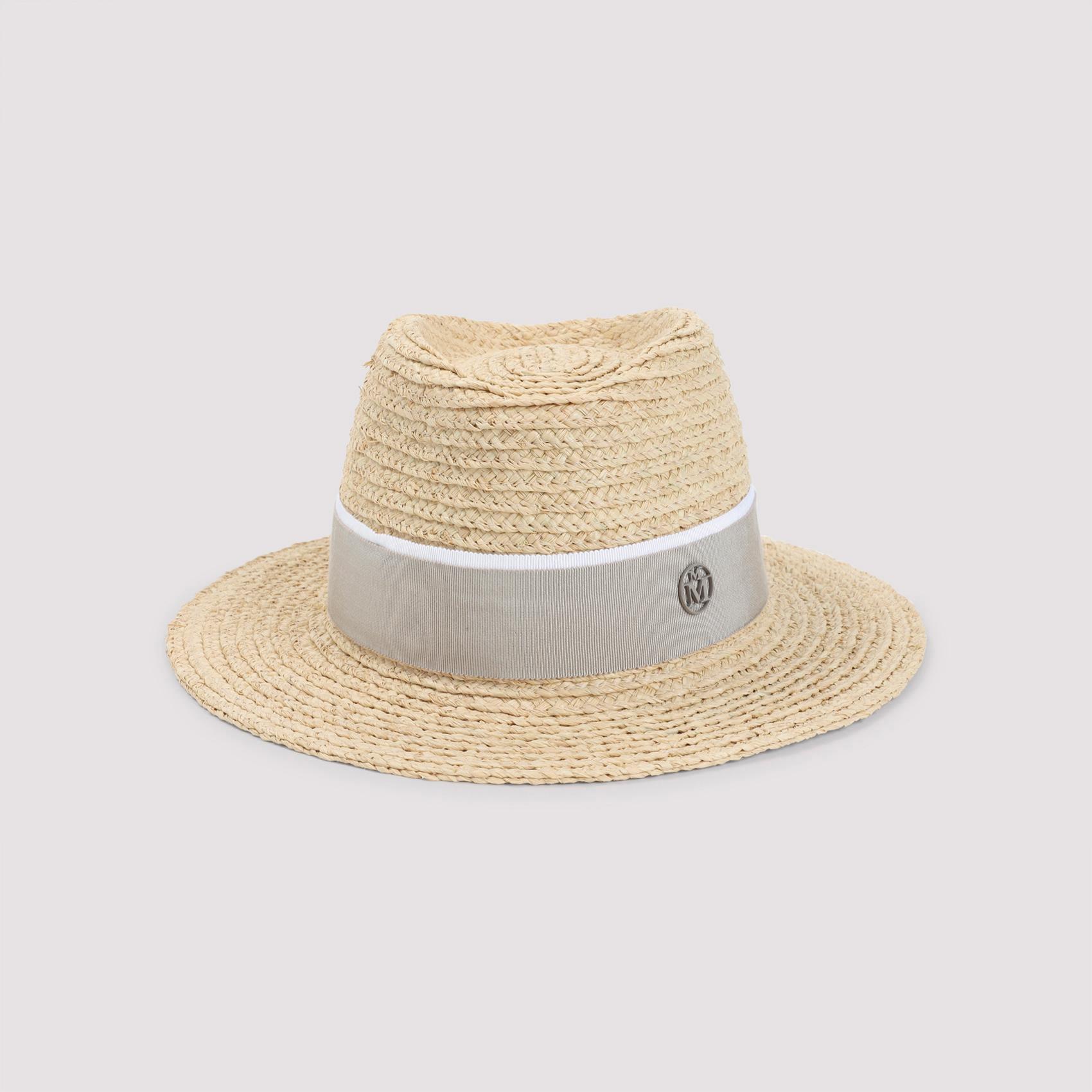 maison michel andre hat nude & neutrals raffia cotton viscose - women