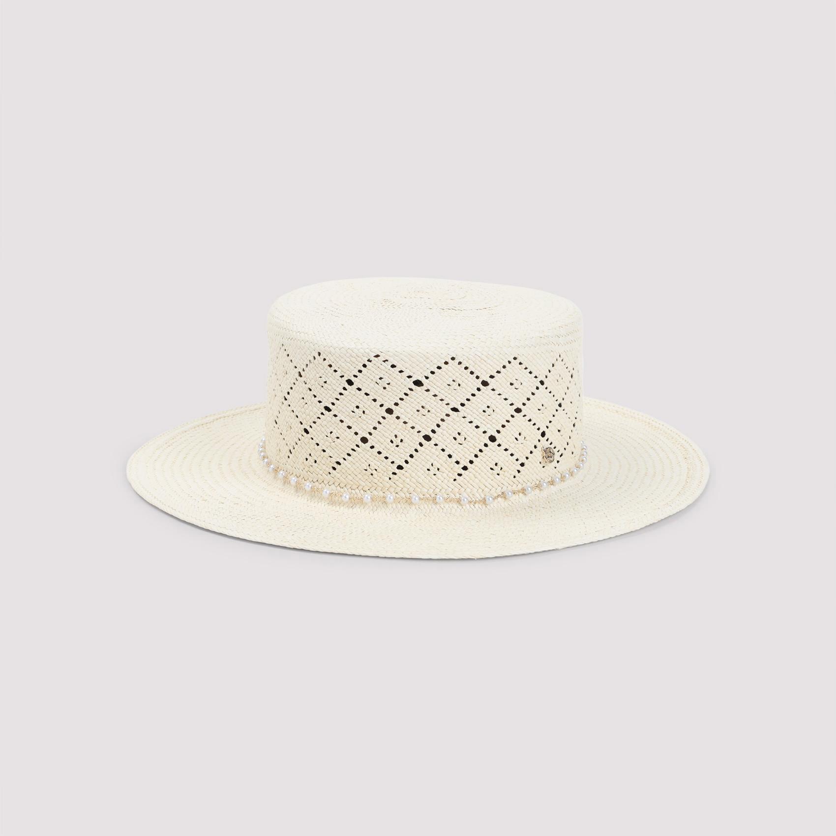 maison michel kiki hat nude & neutrals brisa plastic brass - women