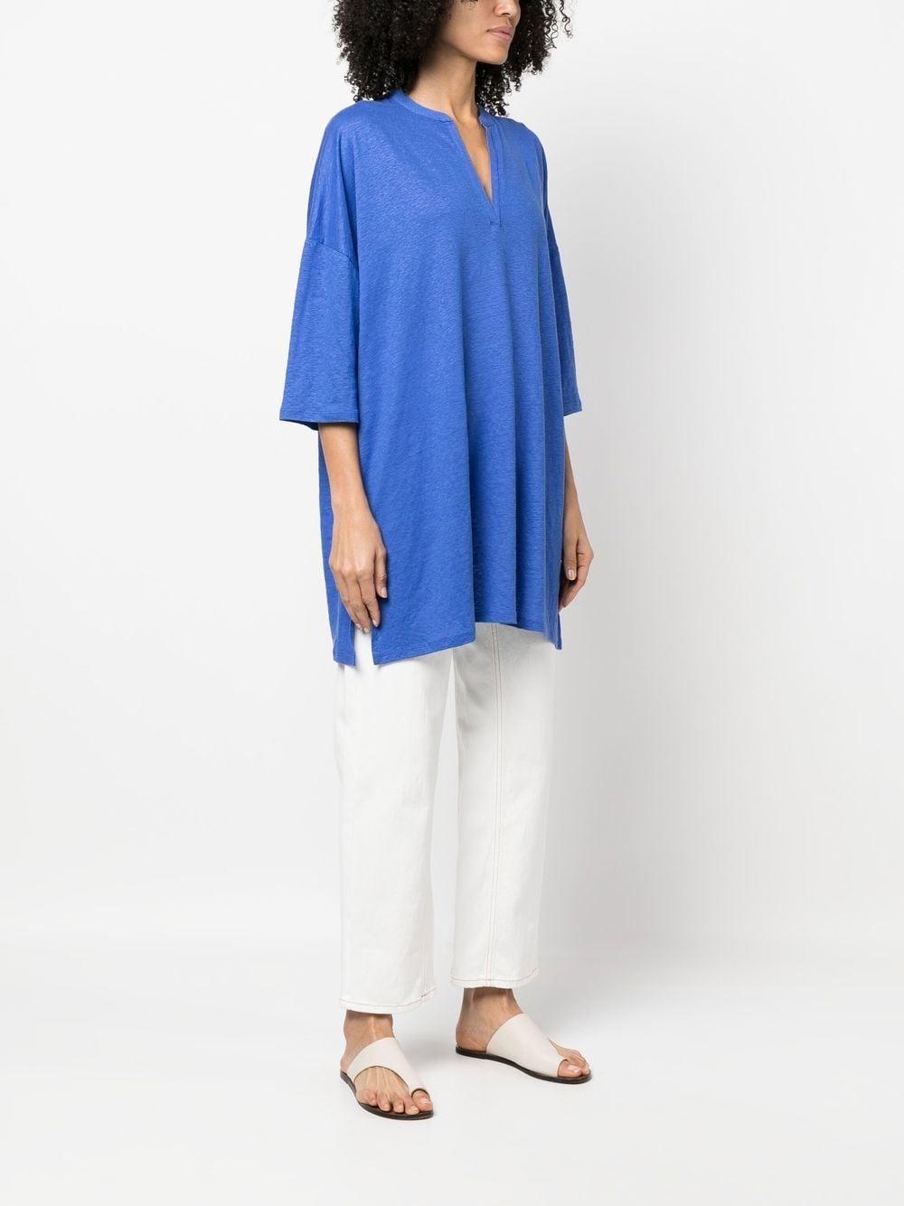 majestic dresses blue linen/flax - women
