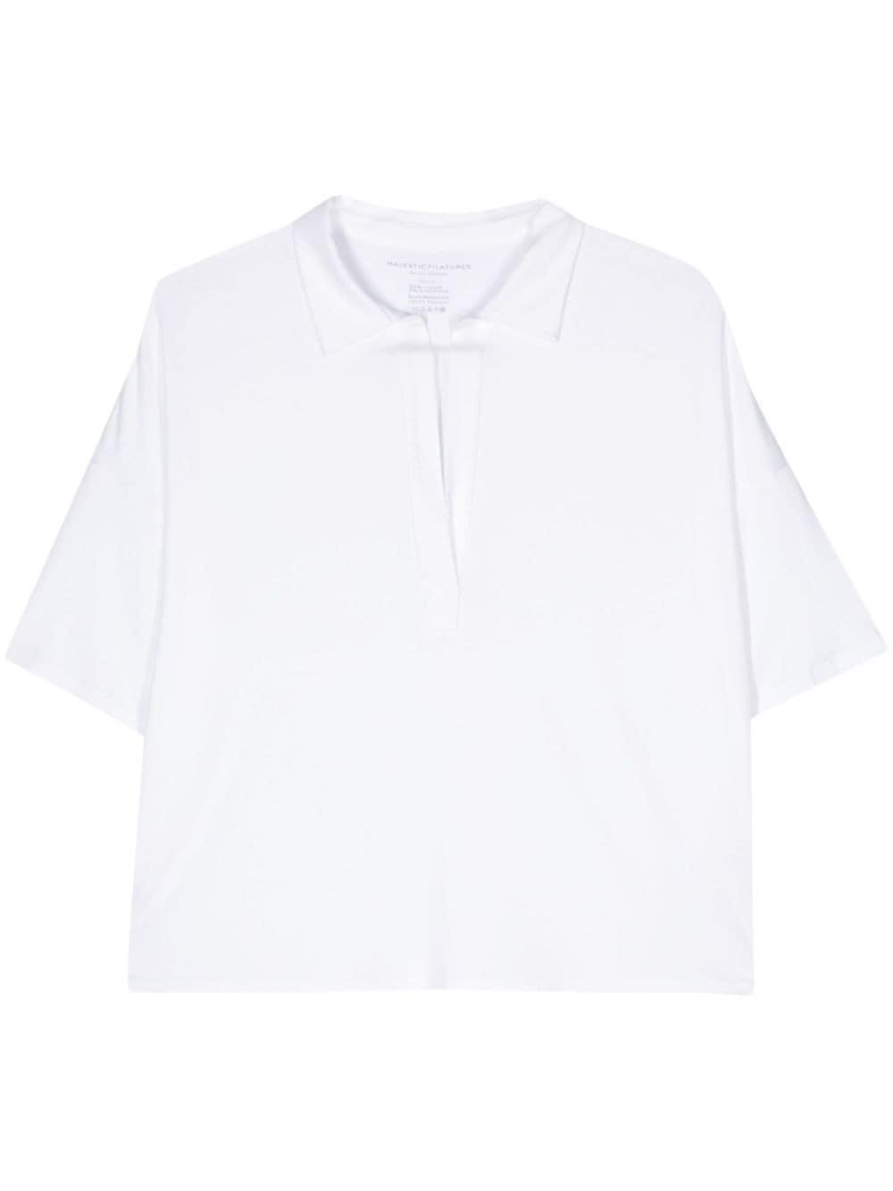 majestic filatures oversized viscose polo shirt