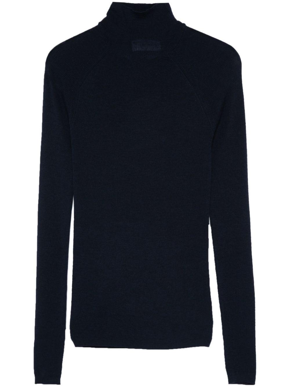 majestic filatures wool and silk blend high-neck sweater