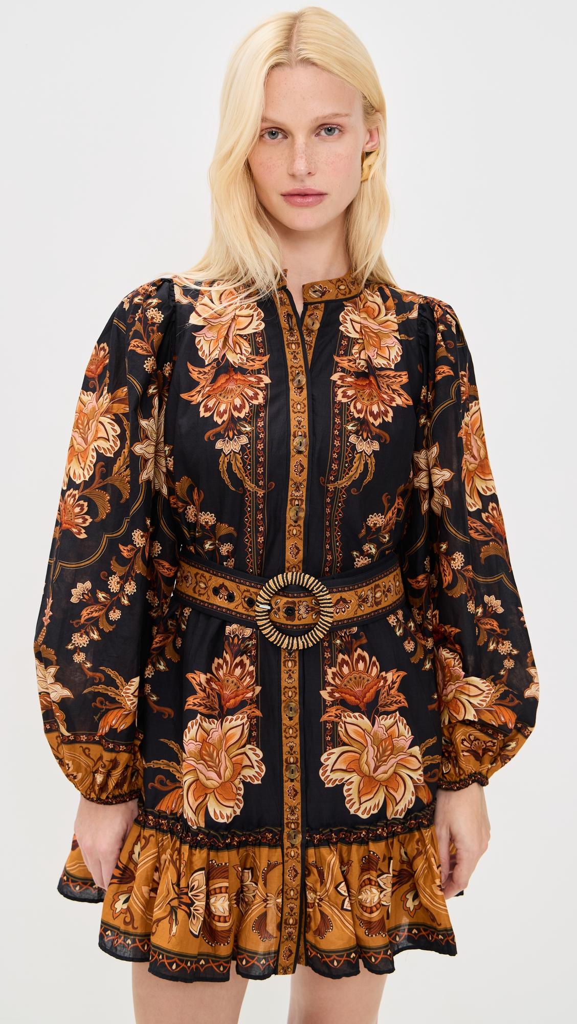 majestic garden black mini dress