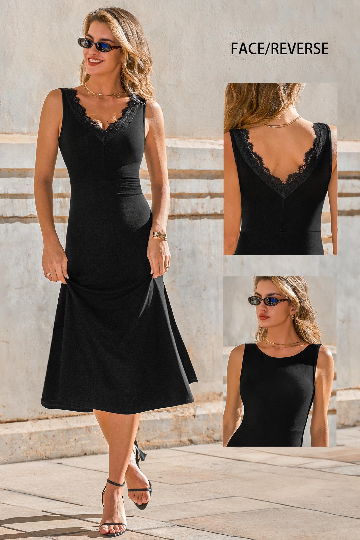 major change black midi dress - l