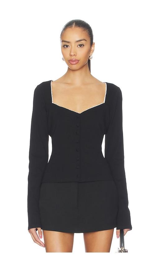 majorelle amelia top in black.