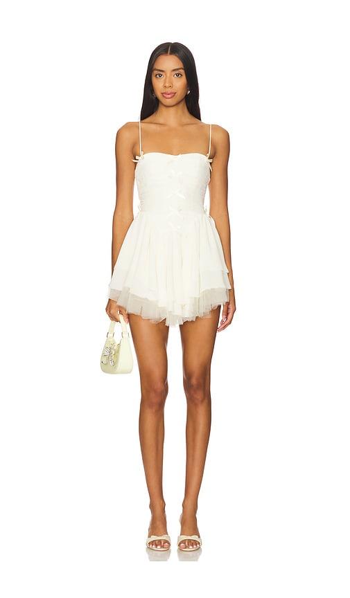 majorelle analyse mini dress in ivory.
