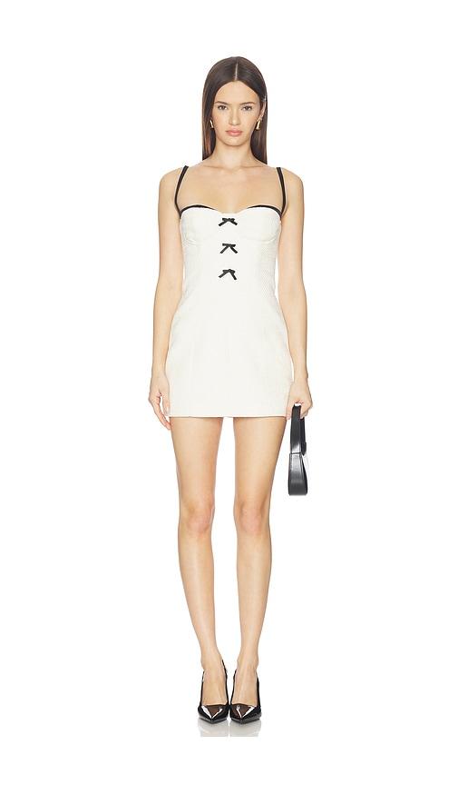 majorelle annie mini dress in black,white.