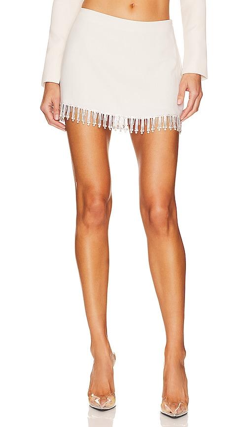 majorelle aurora mini skirt in beige.