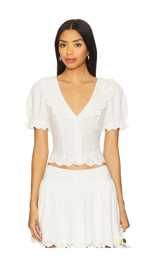 majorelle bernadetta top in ivory.