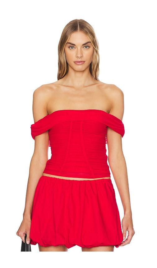 majorelle cara top in red.