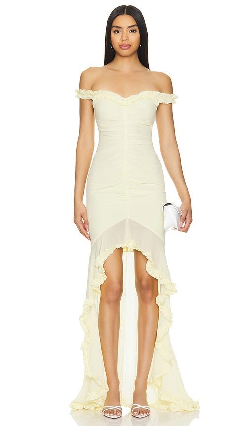 majorelle chandra gown in lemon.