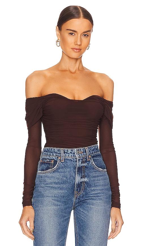 majorelle constance top in brown.