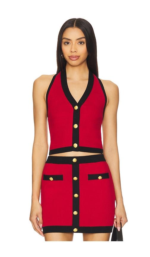 majorelle emil vest in red.