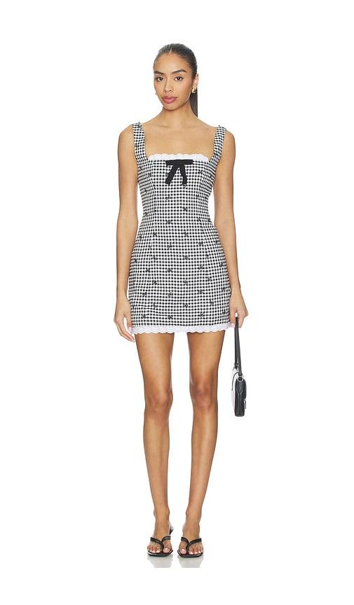 majorelle emilia mini dress in black,white.