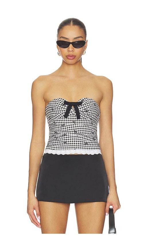 majorelle emilia top in black,white.