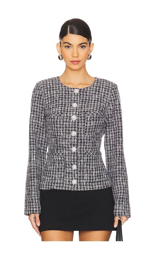 majorelle evelyn jacket in black,white.