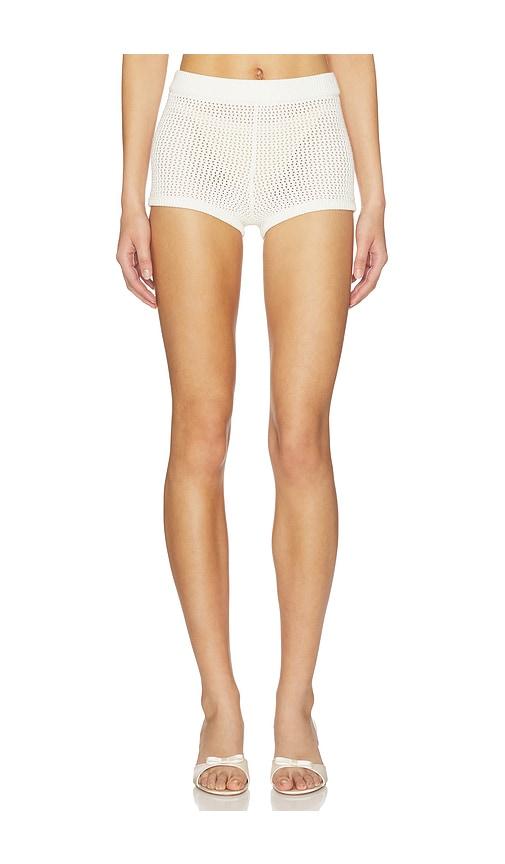 majorelle fionina pointelle short in ivory.