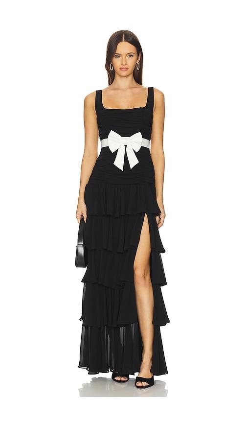 majorelle flora gown in black.