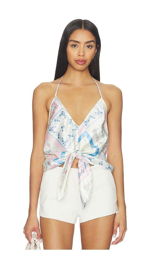 majorelle gemi top in white,blue.
