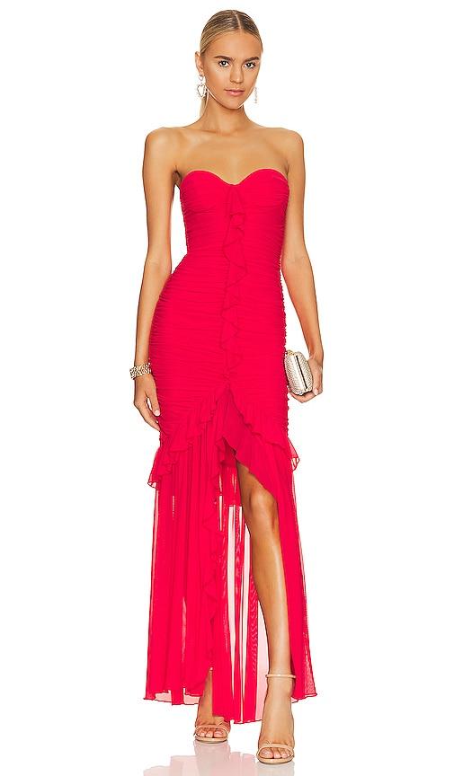 majorelle giules gown in red.