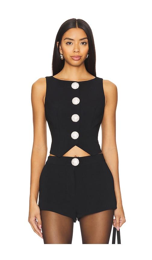 majorelle hadlee top in black.