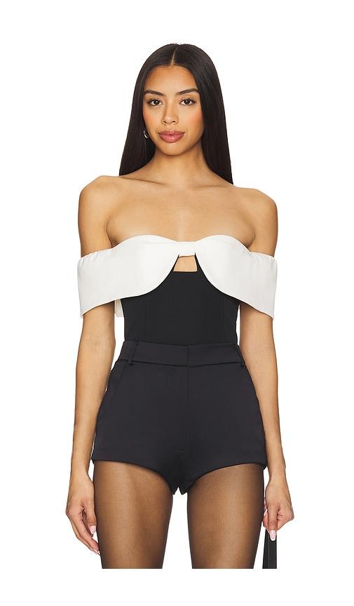 majorelle koraline top in black, white.