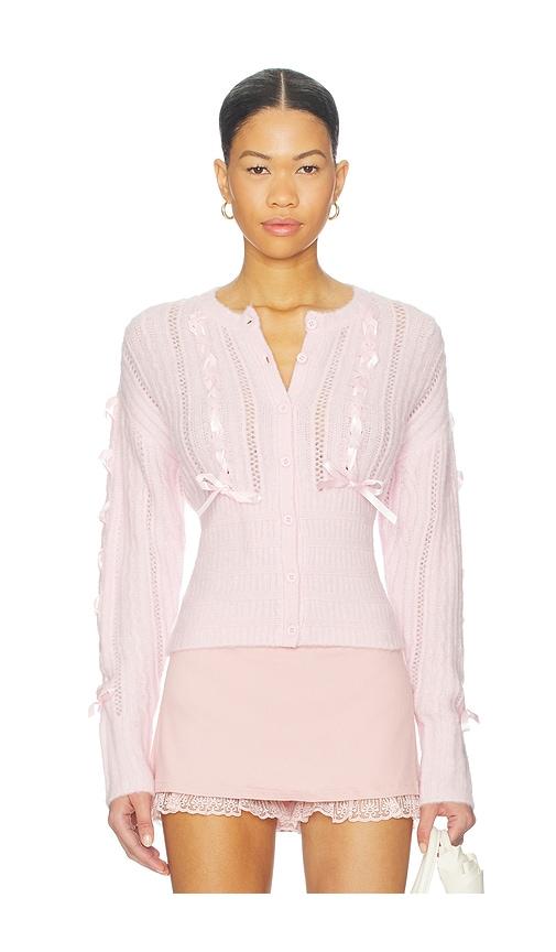 majorelle lilyana cardigan in pink.