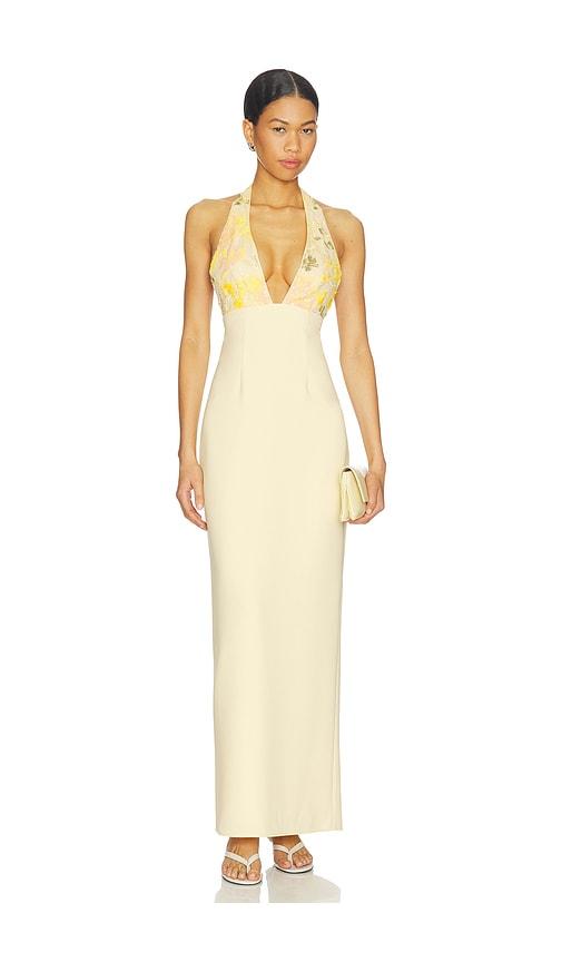 majorelle maizie gown in lemon.