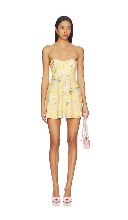 majorelle maizie mini dress in yellow,pink.