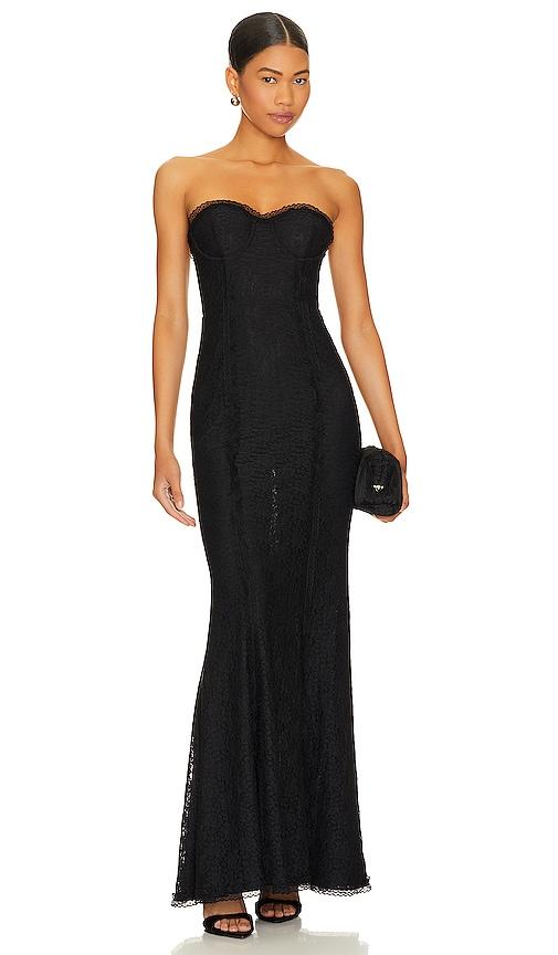 majorelle mari elena gown in black.