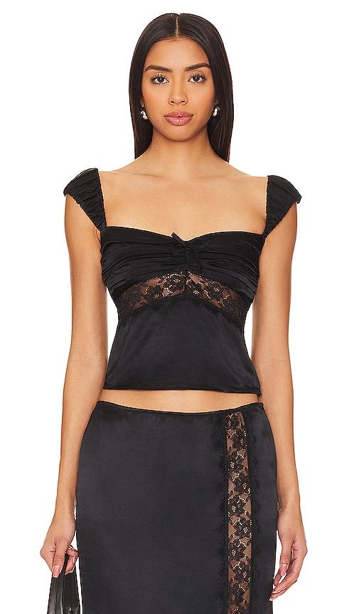 majorelle maura top in black.