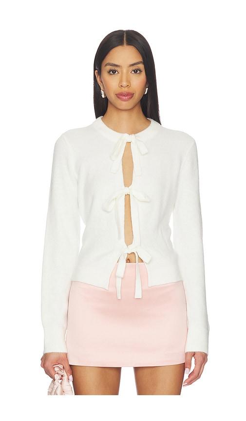 majorelle neera bow tie cardigan in ivory.