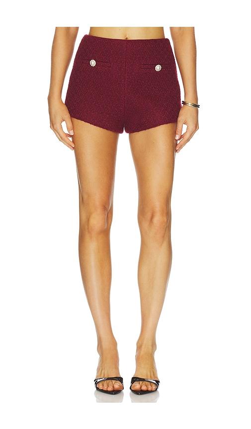 majorelle riah hot short in burgundy.