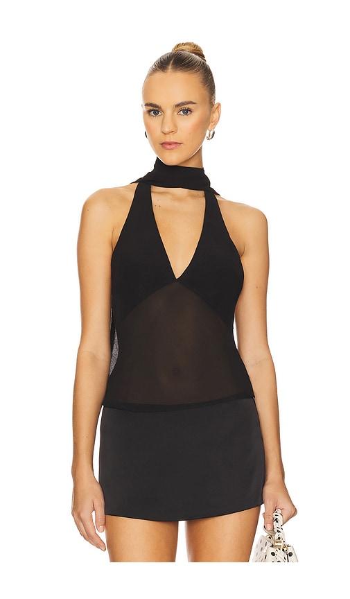 majorelle riviera top in black.