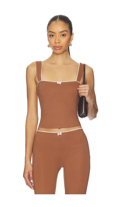 majorelle romie top in chocolate.