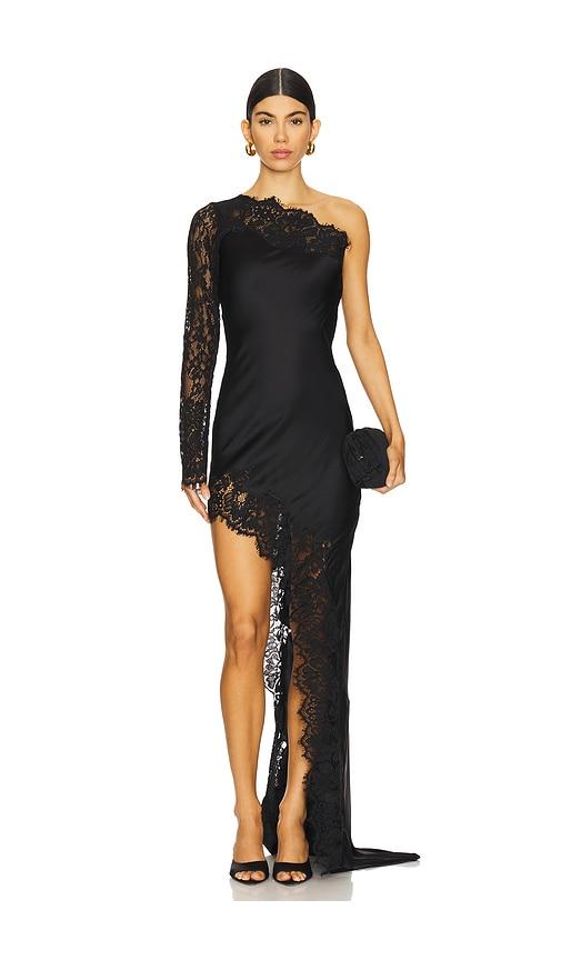 majorelle saskia gown in black.