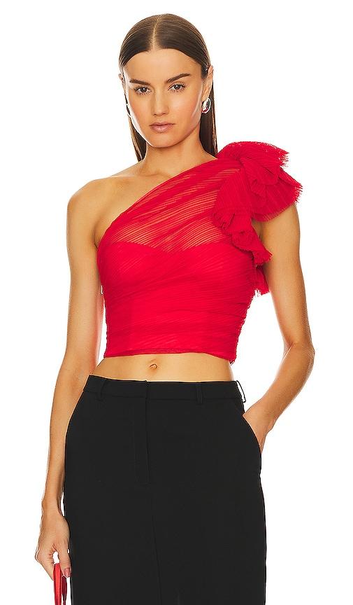 majorelle soriya top in red.
