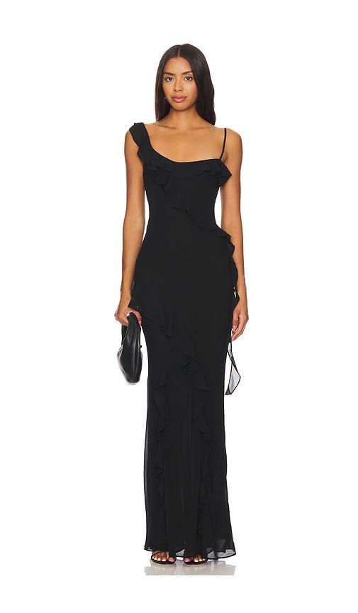 majorelle teagan gown in black.