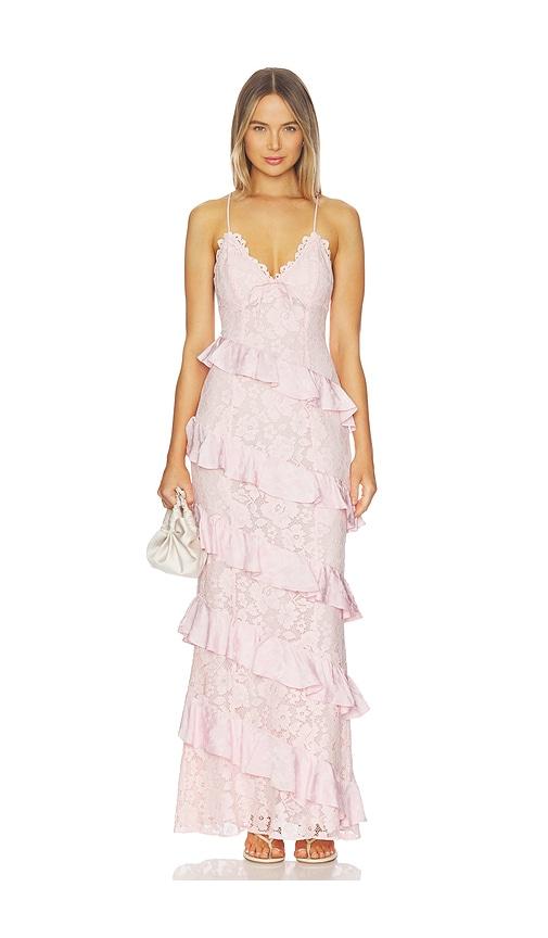 majorelle yulia gown in pink.