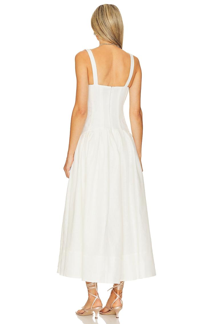makenna drop waist corset midi dress