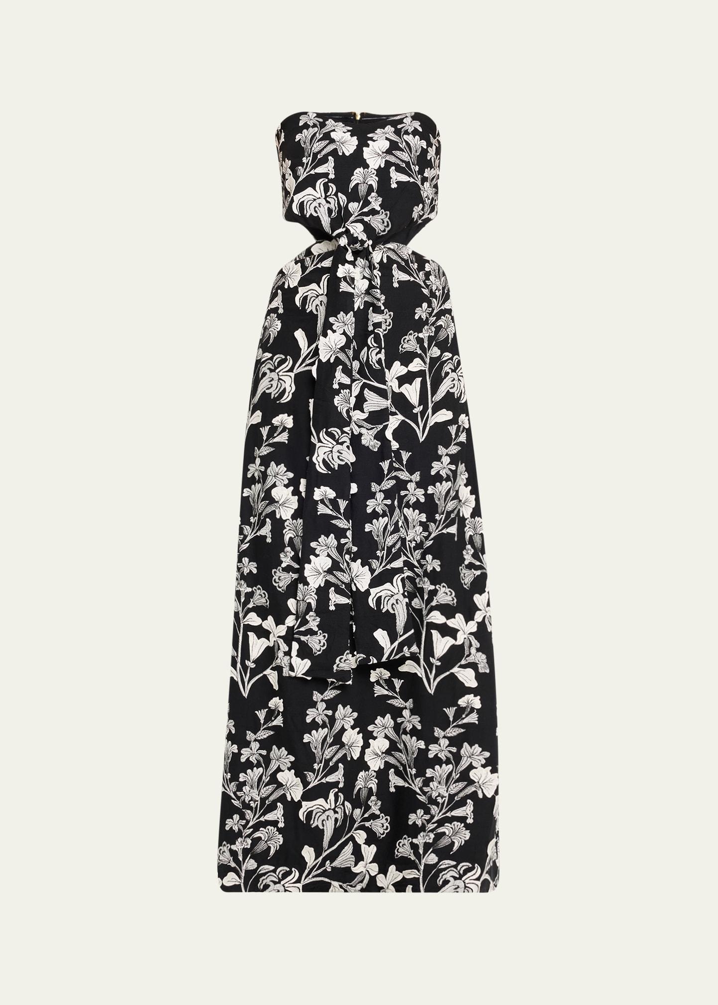malaquita strapless cutout maxi dress