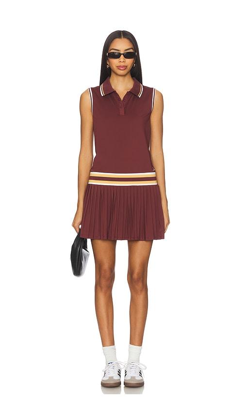 malbon bella dress in burgundy.