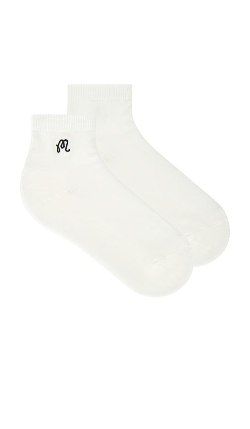 malbon capri ankle sock in white.