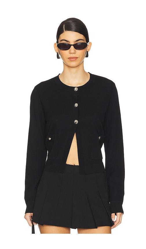 malbon charlotte cardigan in black.
