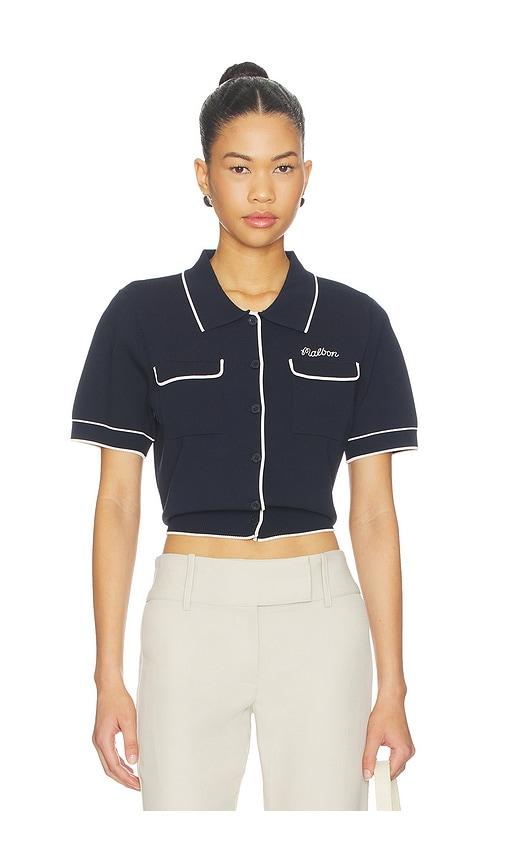 malbon jacqueline polo top in navy.