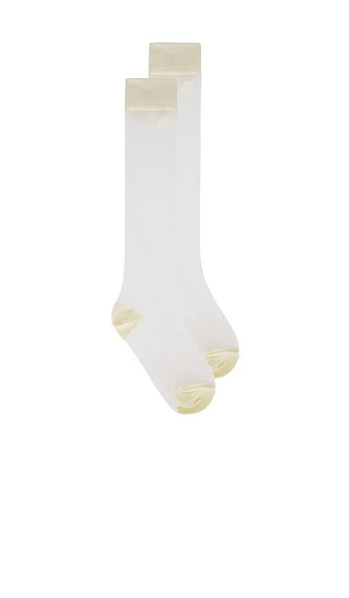 malbon leandra knee sock in white.