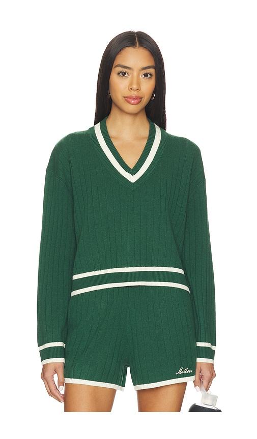 malbon willow sweater in dark green.